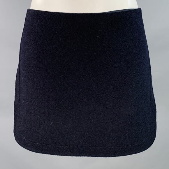 VANESSA BRUNO Size 0 Navy Wool Cashmere Blend Side Zipper Mini Skirt - Picture 1 of 5